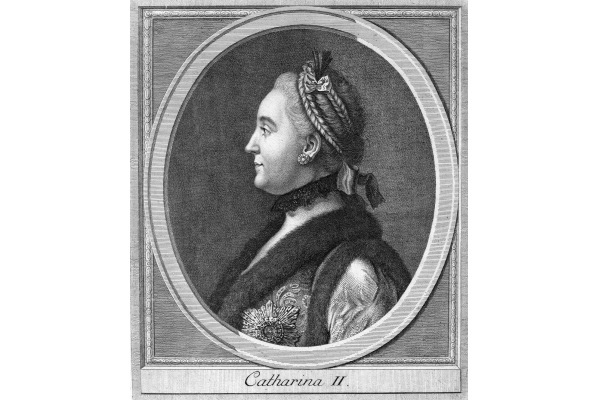 Zarin Katharina II., Kupferstich 1776 